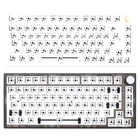 Feker IK75 Pro 3 Mode Wireless 75% Gasket Mechanical Keyboard kit Black Blue hot swappable lighting 