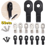 5Pcs Mini Stainless Steel J-shaped Hook with Screw Items Key Rack Wall Punching Hooks Kitchen Access