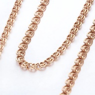 Pure 14K Gold Russia Au585 Old Material Purple Gold Necklace Clavicle Color Gold Rose Gold Men Women