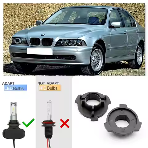 2PCS H7 LED Headlight Retainer Clip Bulb Base Holder Headlamp Socket Adapter for BMW 5 series M5 E39
