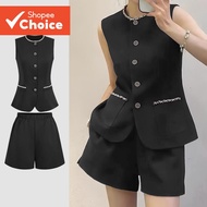 Women Elegant Plain Button Front Tops or Bottoms L133AD633