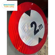 Safety height sign " 2m" 70cm - zinc corrugated iron - high quality 3m decal - production company