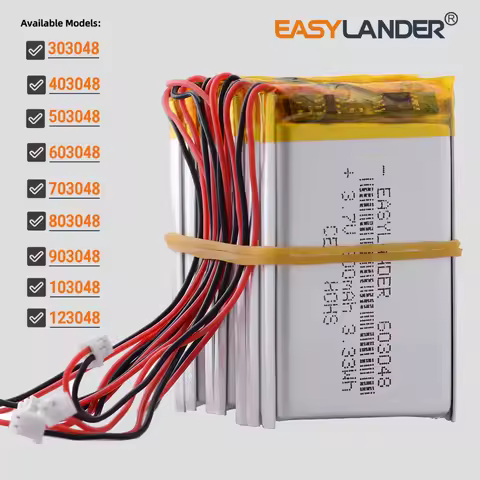10pcs/Lot JST 1.25 2pin 3.7V 900mAh 603048 Lithium Polymer LiPo Battery 303048 403048 503048 703048 