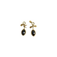 A&S Earrings earring charm black quartz K10 GLD Women 10162117047-10-999 Direct from Japan Secondhan