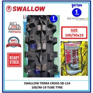 SWALLOW/DELI MOTORCYCLE TYRE TERRA CROSS SB114R (MOTO CORSS) 100/90-19 TUBE TYPE [ TAYAR 2021 ]