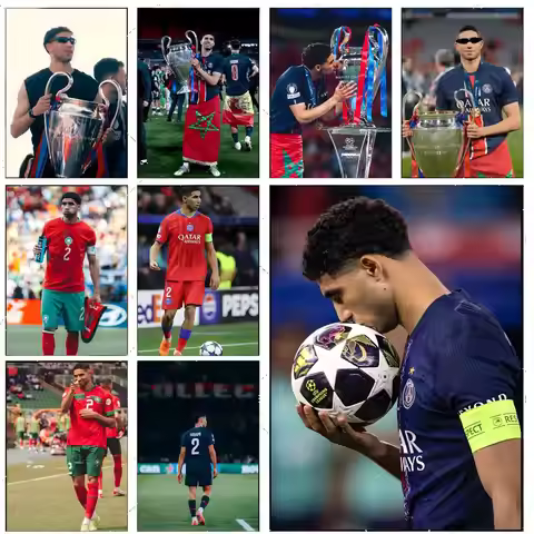 athlete football A-Agile Achraf Hakimi Poster Premium Decor Art & Gift for Household Lounge Home Orn