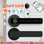 【In stock】[SG Stock] Digital Lock Fingerprint Door Lock Electronic Combination Smart Door Lock TUYA APP 1DPE