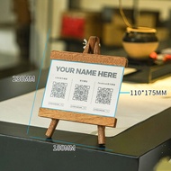 Creative QR Code Display Card Vertical Tripod Merchant QR Code Scanning Card Wooden WeChat Alipay Pa