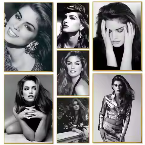 C-Cindy C-Crawford Model Poster Paper Print Home Living Room Bedroom Entrance Bar Cafe Art Painting 