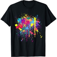 Adult T-Shirt Colorful Paint Splashed colors T-Shirt Fashion Tops for Boys and Girls Distro Ages 1 2