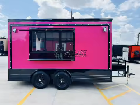 United State Food Truck with Full Kitchen Concession Bbq Food Trailer with Porch Fully Equipped Cust