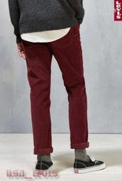 【新款保暖條絨30-38腰】美國 日本版LEVIS 511 Merlot 磚紅 彈性修身 窄管牛仔褲 休閒褲 工作長褲