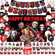 Horror Birthday Decorations, 51 Pcs Halloween Birthday Party Decorations , Horror Movie Halloween De