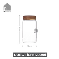 Hũ thuỷ tinh nắp gỗ kín khí | nuhome.vn | hũ thuỷ tinh đựng gia vị đồ khô thiết kế đẹp mắt và sang t