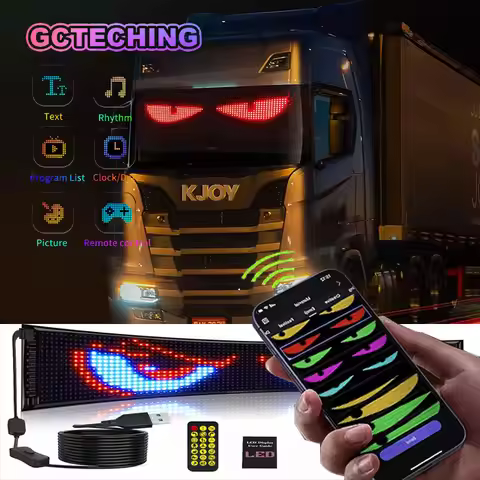 Led Eyes For Truck Led Matrix Panel RGB LED Car Panel DIY Programmable Bluetooth App Control Scrolli