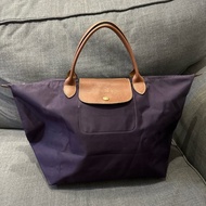 Longchamp 深紫色 防水 隨身包 水餃包 手提包