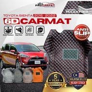 TOYOTA SIENTA ( 2015 - 2019 ) CAR FLOOR MAT CARMAT 6D PREMIUM LUXURY PU LEATHER CARPET KARPET KERETA