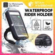 Waterproof Hand Phone Holder For Motorcycle Side Mirror Motorbike Fhone Rider Bracket Fon Mount Hold