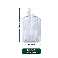 [HCM] Bình bơm đường siro thủy tinh có vòi Pump 1100ml Nhựa 1600ml  -TyHome