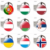 Europe Country Flag Keychain Austria Ukraine Norway Hungary Latvia Luxembourg Belarus Flag Key Chain