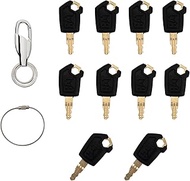 10 Cat Keys Cat Ignition Keys with Keychain for Caterpillar Heavy Equipment Key Set 5P8500 10 Pack