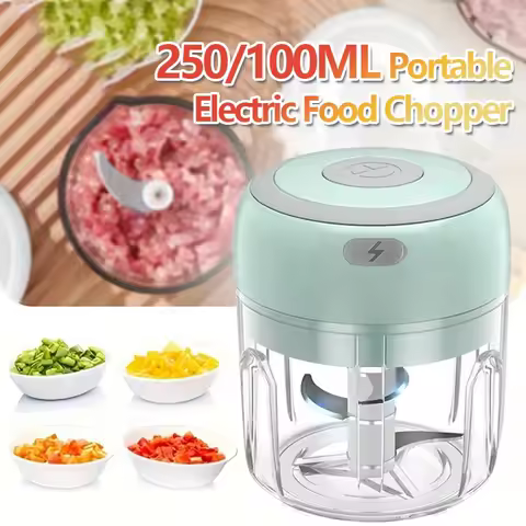 250ML Electric Mini Garlic Masher Kitchen Portable Food Chopper USB Charging Electric Garlic Chopper