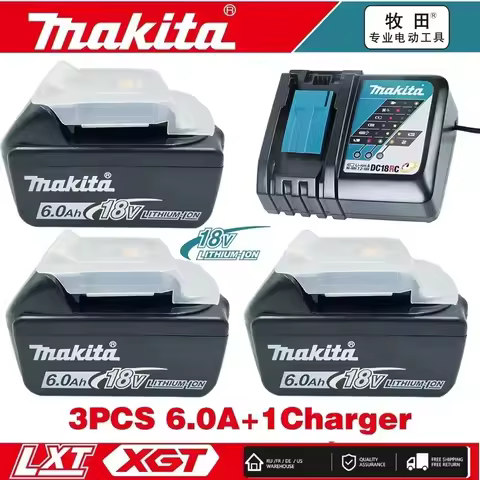 Original Makita 6Ah/5Ah/3Ah for Makita 18V Battery BL1830B BL1850B BL1850 BL1840 BL1860 BL1815 Repla