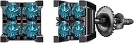 0.55 Carat (ctw) Round Blue Diamond Mens Square Shaped Stud Earring 1/2 CT, Black Rhodium Plated Ste
