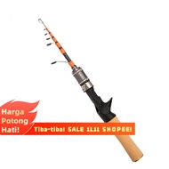 【】1.5m Spinner Casting telescopic carbon Fishing Rod UL Horse Mouth Rod 2-6lb