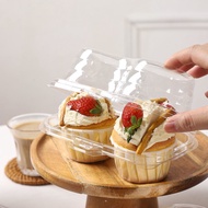 2 Holes Cavity Cupcake Muffin Box Egg Tart Packaging Plain Cup Cake / Flexi Cavity Food Storage Box 