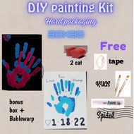 DIY Hand Painting Kit 1 Set Canvas BoardCouple | Couple Hand Stamp Painting Canvas 15x15 20x20 20x30