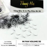 5D fan eyelashes mixed size box, 0.07 thick, curved C,CC,D, small glue legs, even flare, Thuy Ha Art