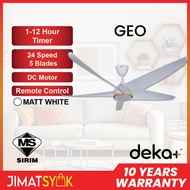 [2024 NEW] DEKA+GEO Fan 60 Inch 5 Blades 24 Speeds + Reverse Mode DC Motor Remote Control Ceiling Fa