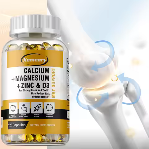 Calcium + Magnesium + Zinc & Vitamin D3 - SupportsMuscle, Bone, Nerve Health and Promotes Calcium Ab