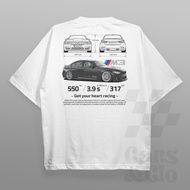 Cars and Clo - Oversized White - BMW F80 M3 Blueprint T-Shirt