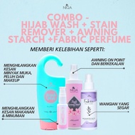 NIQA HQ- COMBO 4 - HIJAB WASH + INSTANT STAIN REMOVER + HIJAB AWNING STARCH + FABRIC PERFUME ATHENA 