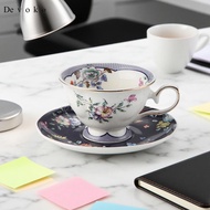 Devoko Ceramic Coffee Cup with Saucer, Novelty 180ml Latte Cup Set, Tea Cup for Wedding