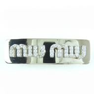 【รับคะแนน 5 เท่า】สินค้าใหม่ยังไม่ได้ใช้งาน☆MIUMIU มิวมิว 5IF118 กิ๊บติดผมประดับโลโก้คริสตัล เครื่องป