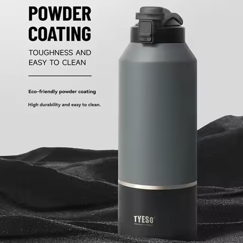 TYESO 1200ML Large Capacity Thermos Bottle Portable Tumbler Vacuum Flasks Stainless Steel Thermal Wa