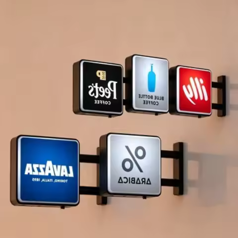 Refrigerator Sticker Classic Coffee Brands Light Sign Magnet Refrigerator Sticker Coffee Machine Dec