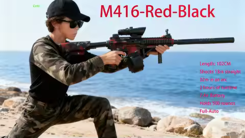 Automatic M416 Splatter Gel Water Bead Blaster 500 Rounds Drum 18m Range Outdoor Battle Game Gun Toy