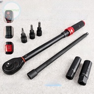 7-Pc Torque Wrench Set Black Alloy 10-60 Nm with Ignition Sockets for DIY Repair
