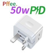 Pffee USB C 50W 48W 20W PD QC4.0 Fast Charging Charger Dual C Plug PD Adapter Travel USB Charging 60