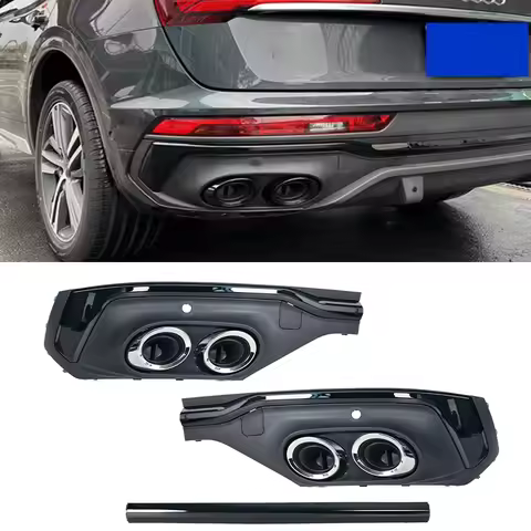 For Audi Q5 Sportback 2020-2023 Rear Bumper Lip Splitter Diffuser Cover Exhaust Tips Rear Bumper Fak