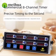 MEIHUAA Commercial Kitchen Timer, Loud Alarm 4/6/8 Channel Multi-function Timer, Stainless Steel Hou