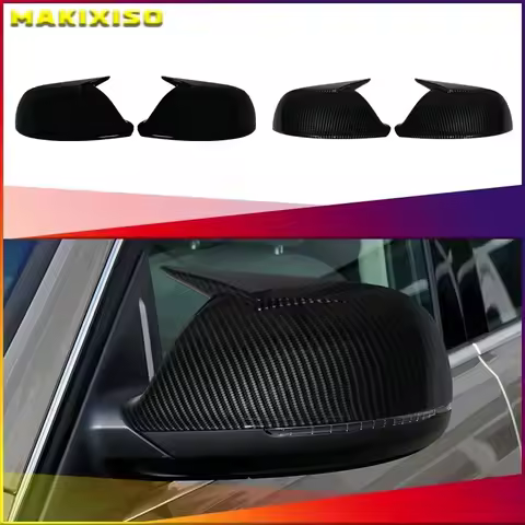 Glossy Black Replacement Rearview Side Mirror Covers Cap For Audi Q5 SQ5 08-17, 8R Q7 4L 10-15 Fit F