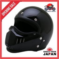 NEORIDERS FX3 Jet Helmet - Black - Special Mask Set - XXL Size (63-64cm) - SG/PSC - Eyewear Compatib