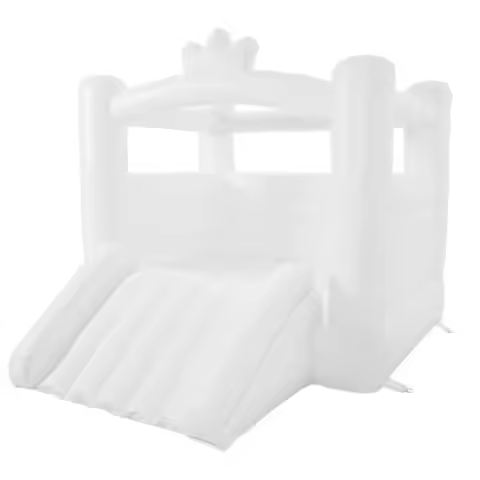 PVC White Bounce House for 3-10 with Big Slide Blower Indoor Outdoor Use 10ft L x 8.2ft W x 7.6ft H 