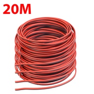 20M 2PIN Electrical Wire Tinned Copper PVC Insulated Red Black Cable For Single Color LED Strip Ligh
