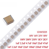 10pcs 3225 1210 SMD Ceramic Capacitor 1nF 2.2nF 10nF 22nF 100nF 220nF 470nF 1uF 2.2uF 4.7uF 10uF 22u